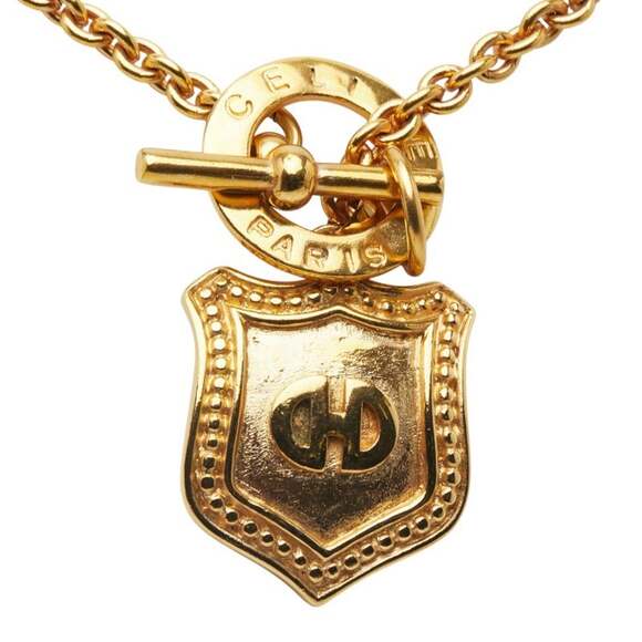 Celine logo necklace, gold plated, for women. - Picture 2 of 7